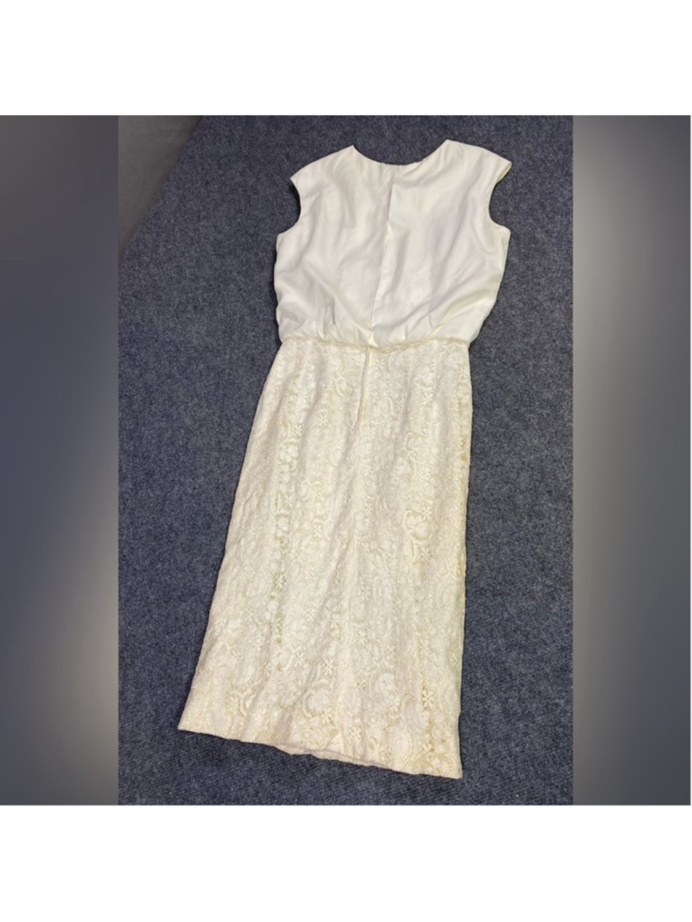 Vintage 60s Dress Set Women 4 D’Allaird’s Floral Lace Mod Dolly Girl Cream - Picture 15 of 16